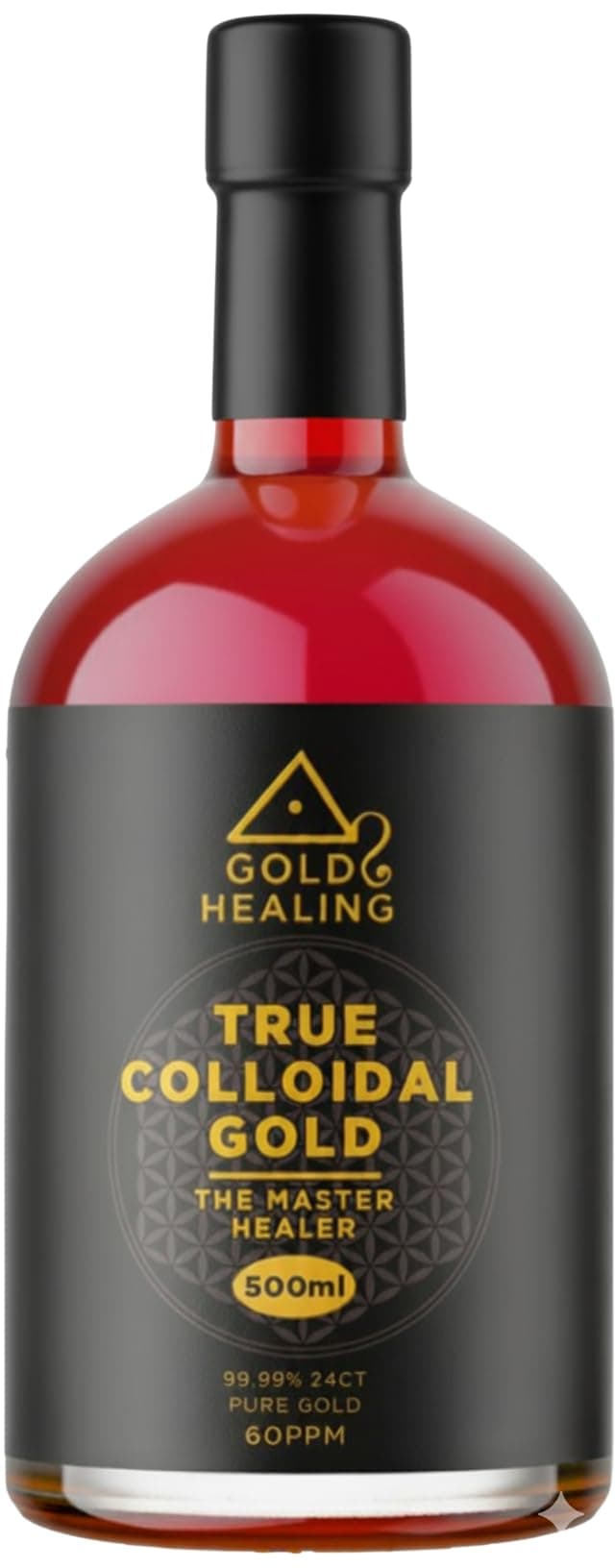 GOLD HEALING True COLLOIDAL Gold 500ml - 99.99% 24ct Pure Gold, Superior Concentration, High 60ppm Made in The UK