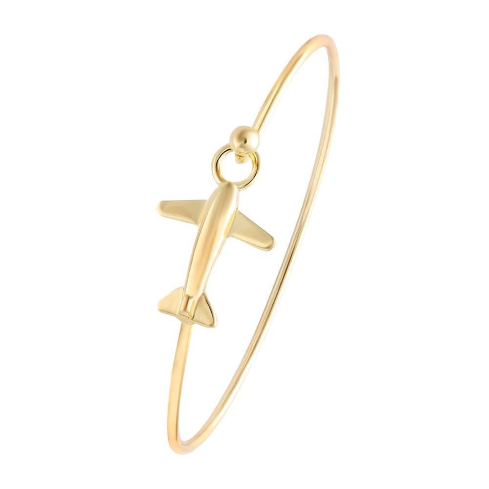 NOUMANDA Easy Open Gold Silver and Rose Gold Airplane Hook Bangle Cuff Jewelry