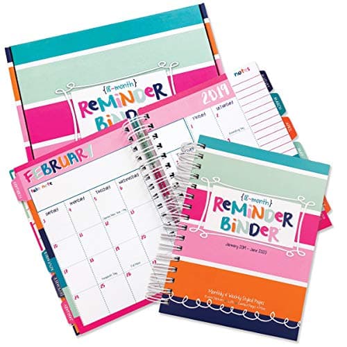 2019-2020 Planner Agenda with Weekly & Monthly Horizontal Layout, 18-Month January 2019,Twin-Wire Binding, Hard Cover, Elastic Closure, Planner Stickers, to-Do Lists, Pockets & Tabs by Reminder Binder