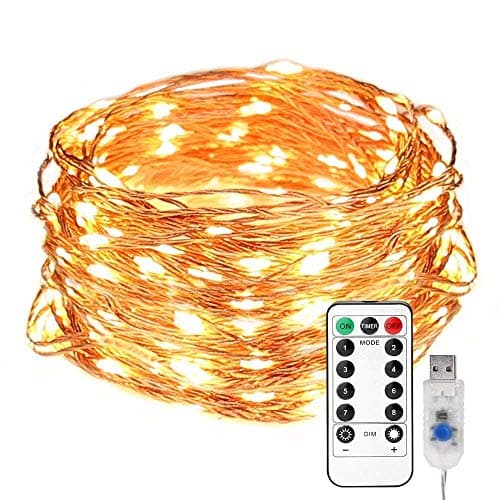 LE Fairy Lights, LED Copper Wire String Lights, Dimmable with Remote/Timer, USB Powered, IP65 Waterproof, Decorative Twinkle Light for Party, Wedding, Garden, Christmas and More (33)