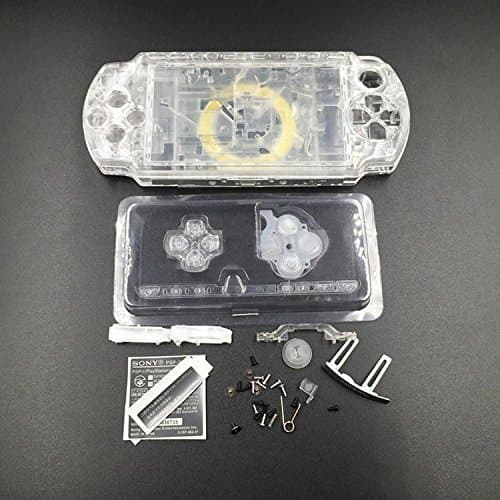 NEW Replacement Sony PSP 2000 Console Full Housing Shell Cover With Button Set -Clear White.