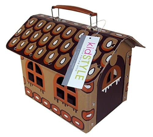 kidSTYLE Cabin Carrying Case - for Toy Storage, Play, Collecting, Decorative Display. Colorful, Attractive Storage & Sturdy Play Case. Made with a Durable 100% PCW Eco-Fiberboard, Brown Color