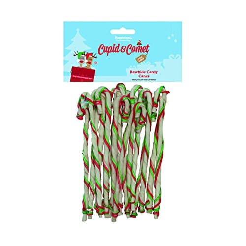 Rosewood Cupid and Comet Rawhide Candy Canes Bumper Pack for Dogs, 8-Inch
