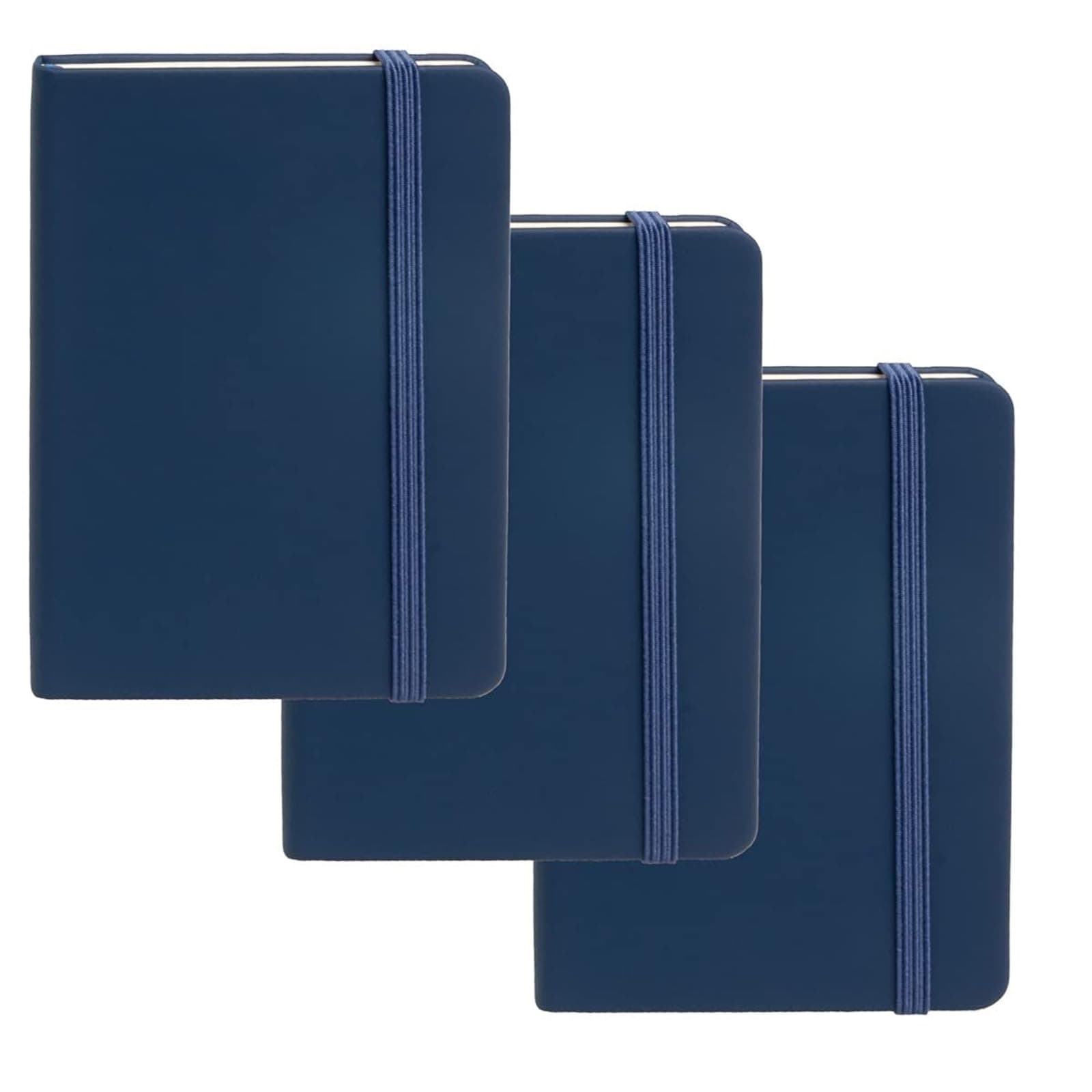 Simply Genius A6 Pocket Size Mini Notebooks with Hardcover - Ruled Small Journal Set for School, Home & Office - 124 pages (3.7" x 5.7") with Inner Pocket (Navy, 3 Pack)