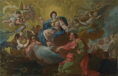 The Polyster Canvas Of Oil Painting 'Francisco Bayeu Y Subias Saint James Being Visited By The Virgin ' ,size: 16 X 25 Inch / 41 X 63 Cm ,this High Definition Art Decorative Prints On Canvas Is Fit For Foyer Decoration And Home Decoration And Gifts