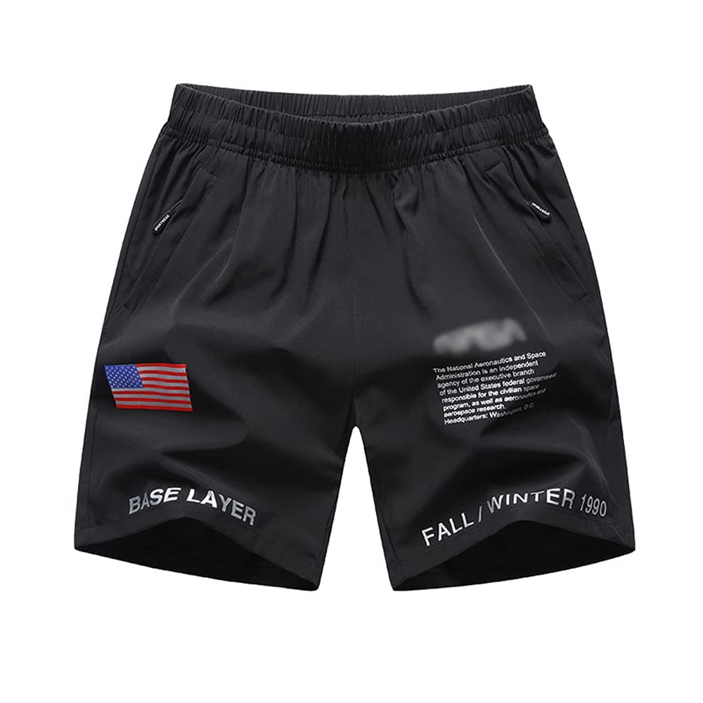 Mens Shorts Casual Summer Beach Quick Dry Trunks for Men with Pockets USA Flag