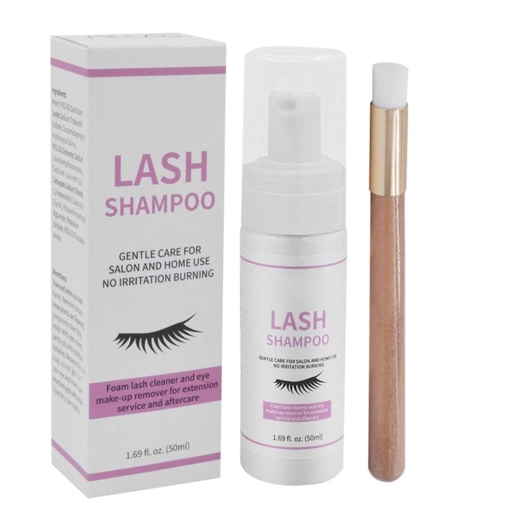 50ml Eyelash Cleanser, Eyelid and Eyelash Foam Shampoo Gentle Eyelash Extension Cleanser for Removing Oil Make-up Residues