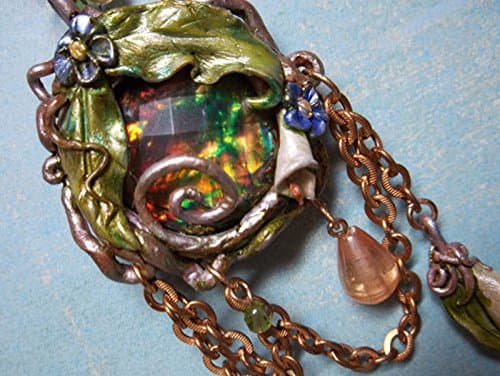 Gateway to Avalon - Fairy Portal Necklace - Hand Sculpted Floral Pendant - King Arthur Morgan La Fey Magick Ornament