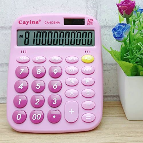 Authentic Cute Fashion Cute Pink Calculator CA-838HA Cartoon Solar Computer