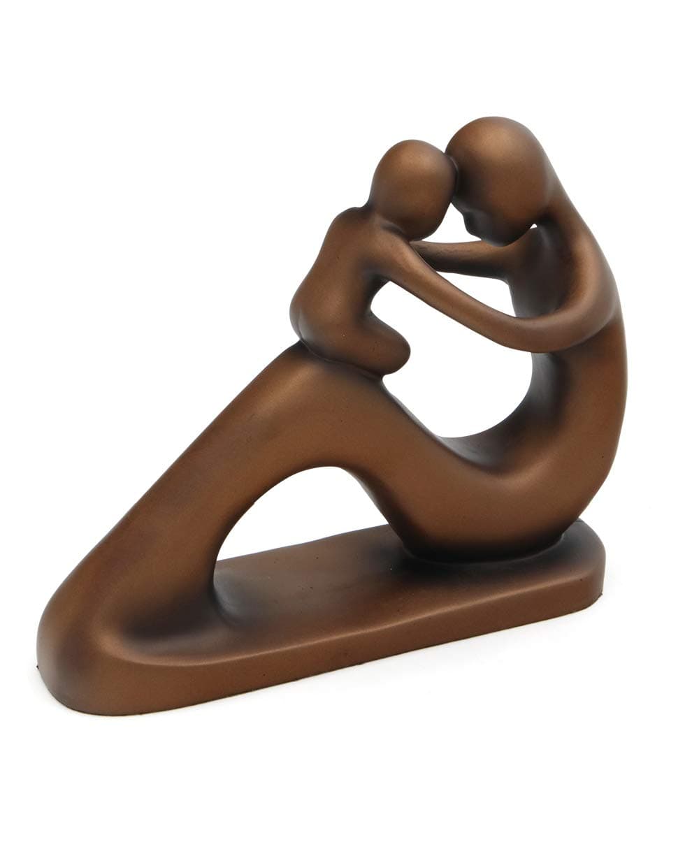 Culture Spot Hand-Painted Mother Child Statue with Bronze Finish | Made of Polystone in a Classic Bronze Color | Indoor Placement | 6 Inches Height and 7.25 Inches wide