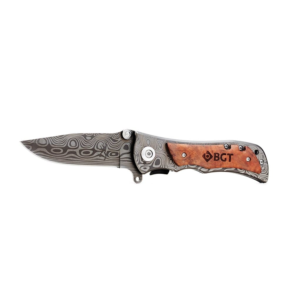 BGT Classic Pocket Folding Knife with 7Cr17Mov Stainless Steel,Outdoor Tactical Knives with Rose Wood Handle For BC Camping Hiking Fishing,Gifts for Men Women Husband Dad
