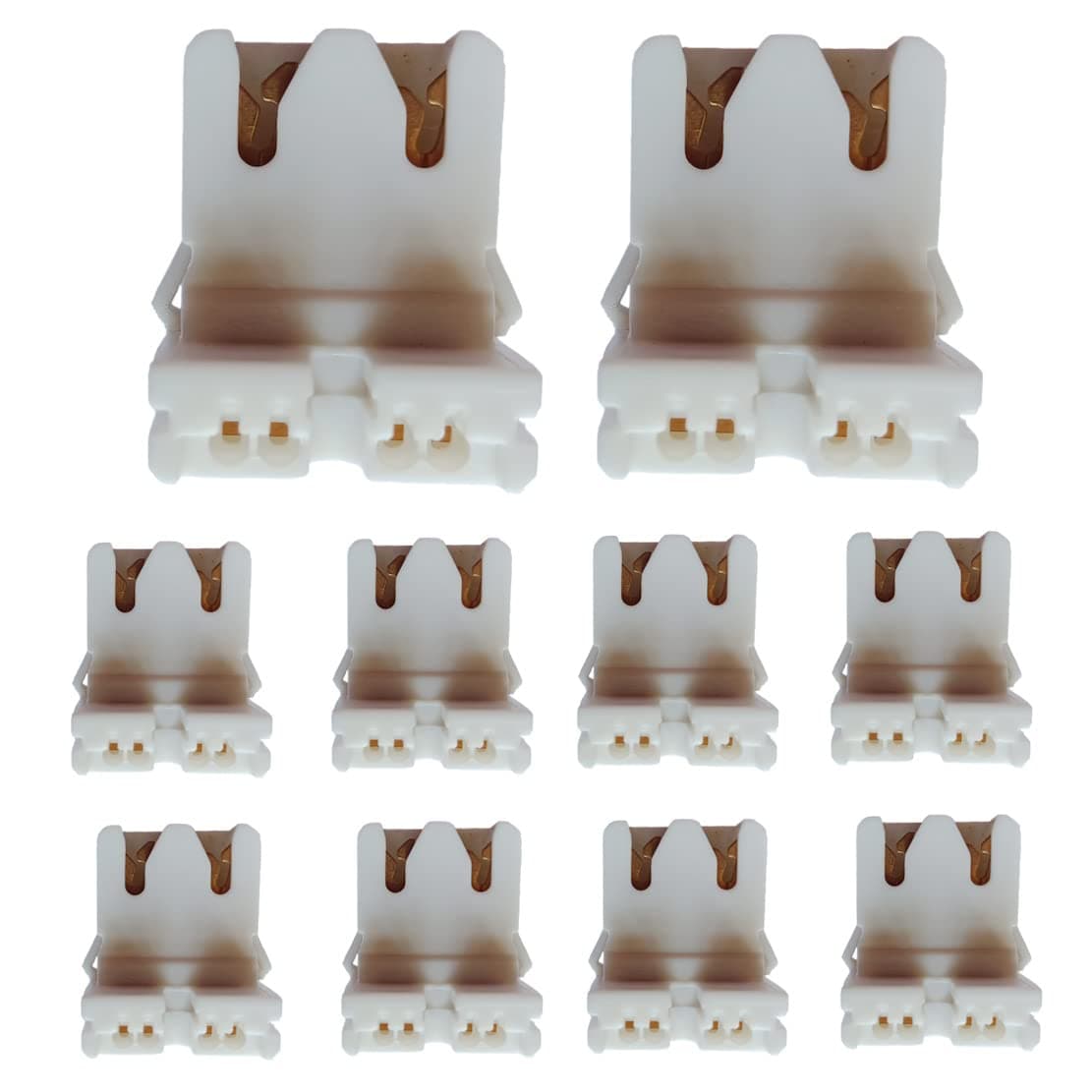 myezfit U-Shaped Fluorescent Lamp Socket Holder for T8 / T10 / T12 Fluorescent Tube Light Non-shunted Turn-Type T8 T12 LED Lamp Holder Designed to Replace The Obsolete and Broken Socket