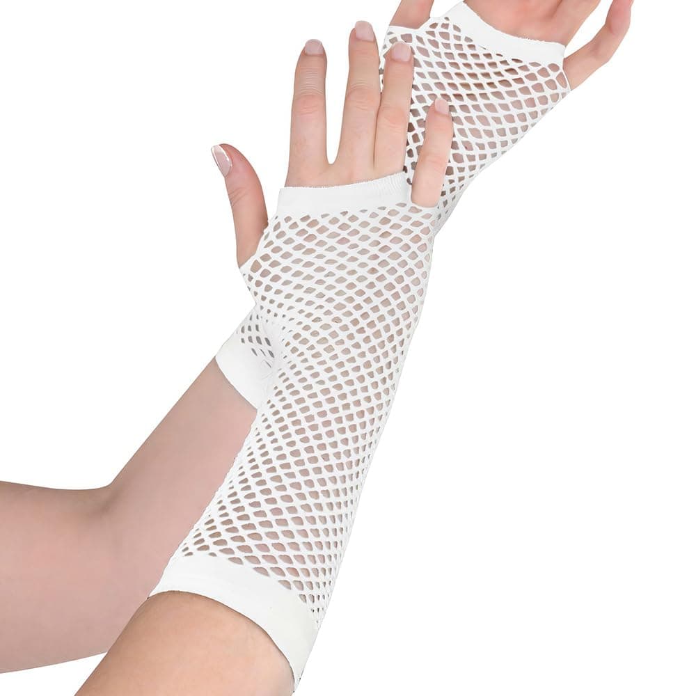 Pink Long Fishnet Fingerless Gloves - 1 Count - Vibrant, Stretchy & Stylish - Perfect For Parties & Costumes, One Size Fits All