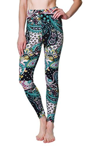 VIV Collection Regular Size Printed Brushed Ultra Soft Leggings (Rainforest Paisley)