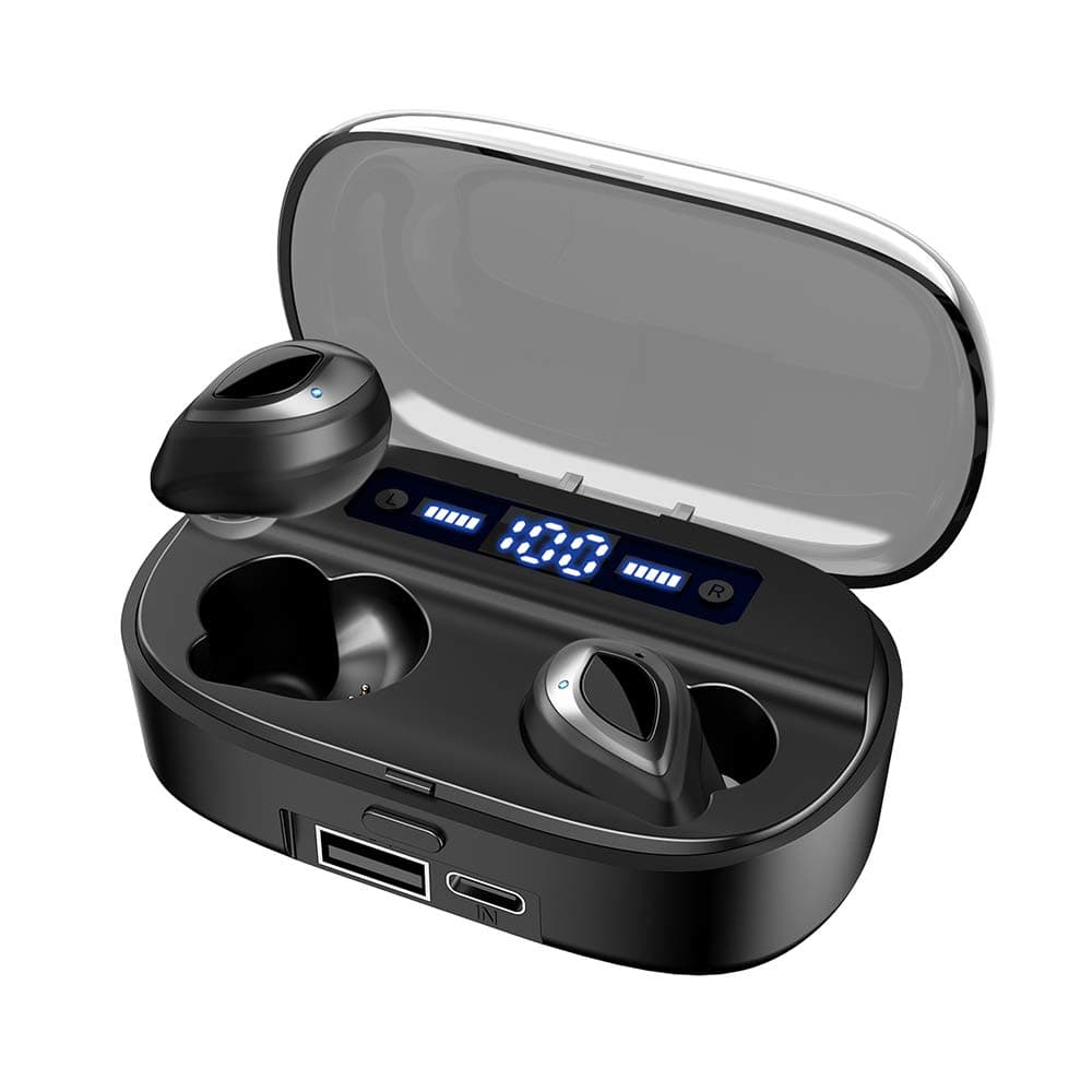 Wireless Earbuds,Bluetooth 5.0 Headphones,Bluetooth Earbuds Wireless Deep Bass Stereo Earphones with Mic,120H Playtime Wireless Earphones with Charging Case,IPX7 Waterproof Sweatproof Headphones