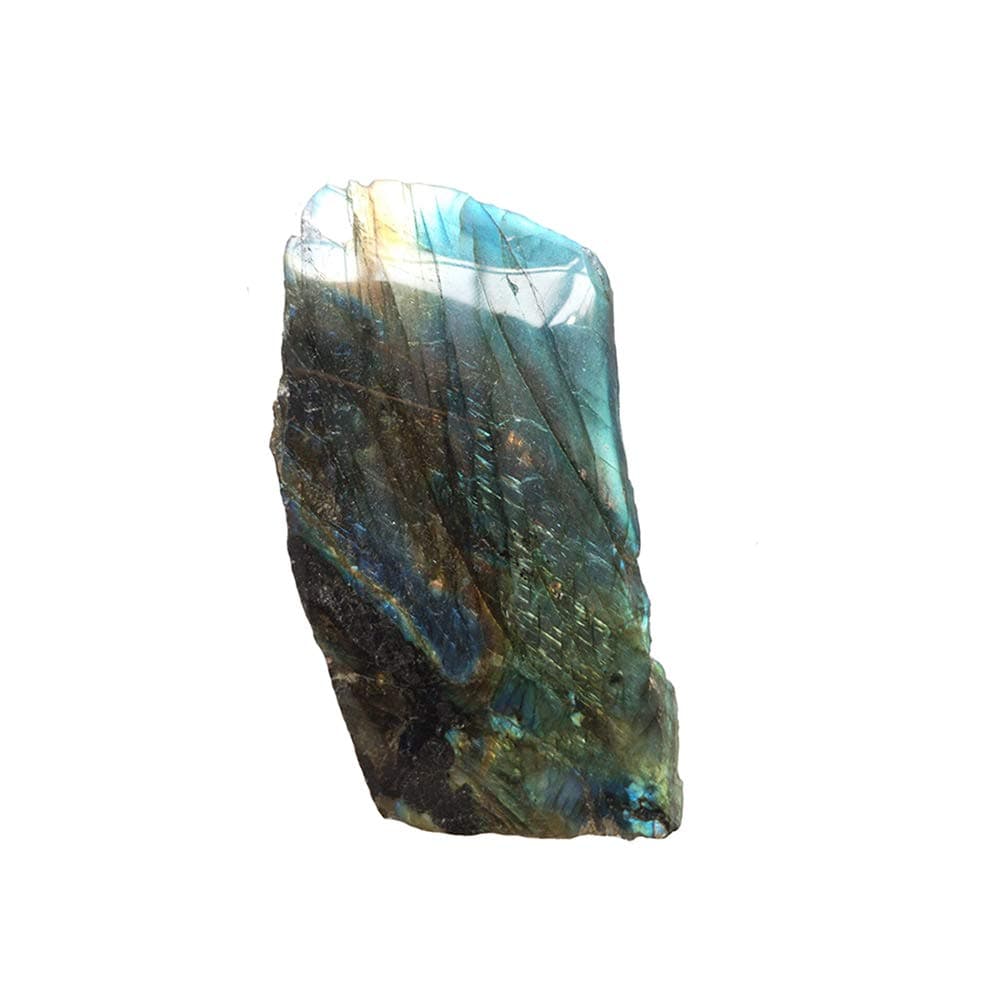 1 Piece Natural Rough Labradorite Crystal Healing Stone with Polished Face