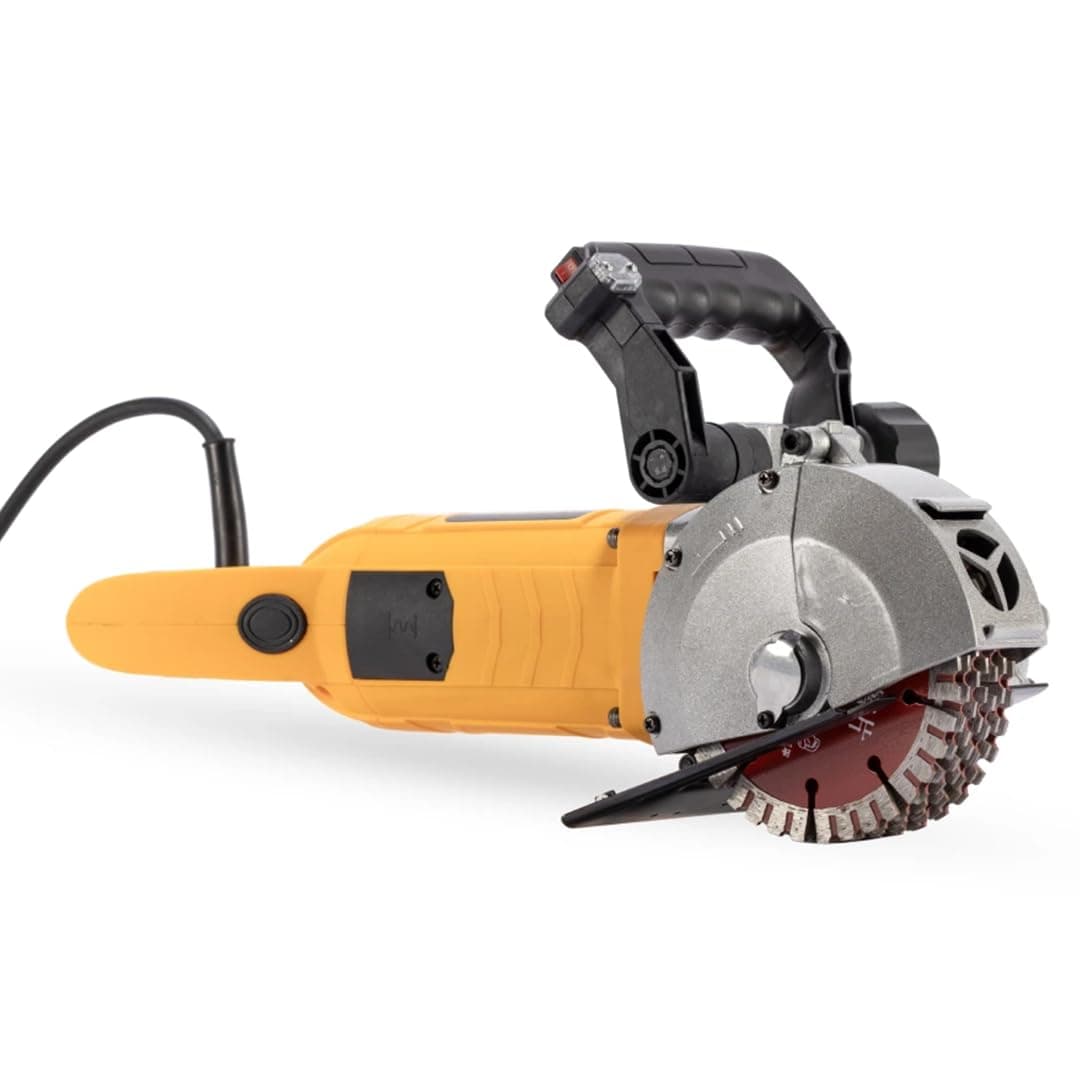 MAF PRO MPWC-7B 4800W 6500RPM Heavy-Duty Wall Chaser/Grooving/Slotter Machine with 7 Diamond Blades | 42x40mm Cut Size | Adjustable Depth & Width | with Dust Collection System