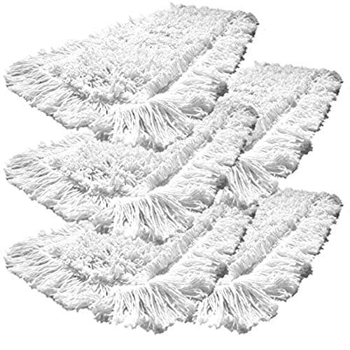 5 or 10 pack 100% cotton disposable wiping mop 40 cm or 50 cm - cotton mop – wet and dry for real wood floor care – for oiled parquet floorings, laminate and tiles and workshops with metal chips (cotton, 40 cm, 50 cm), weiss, 40 cm