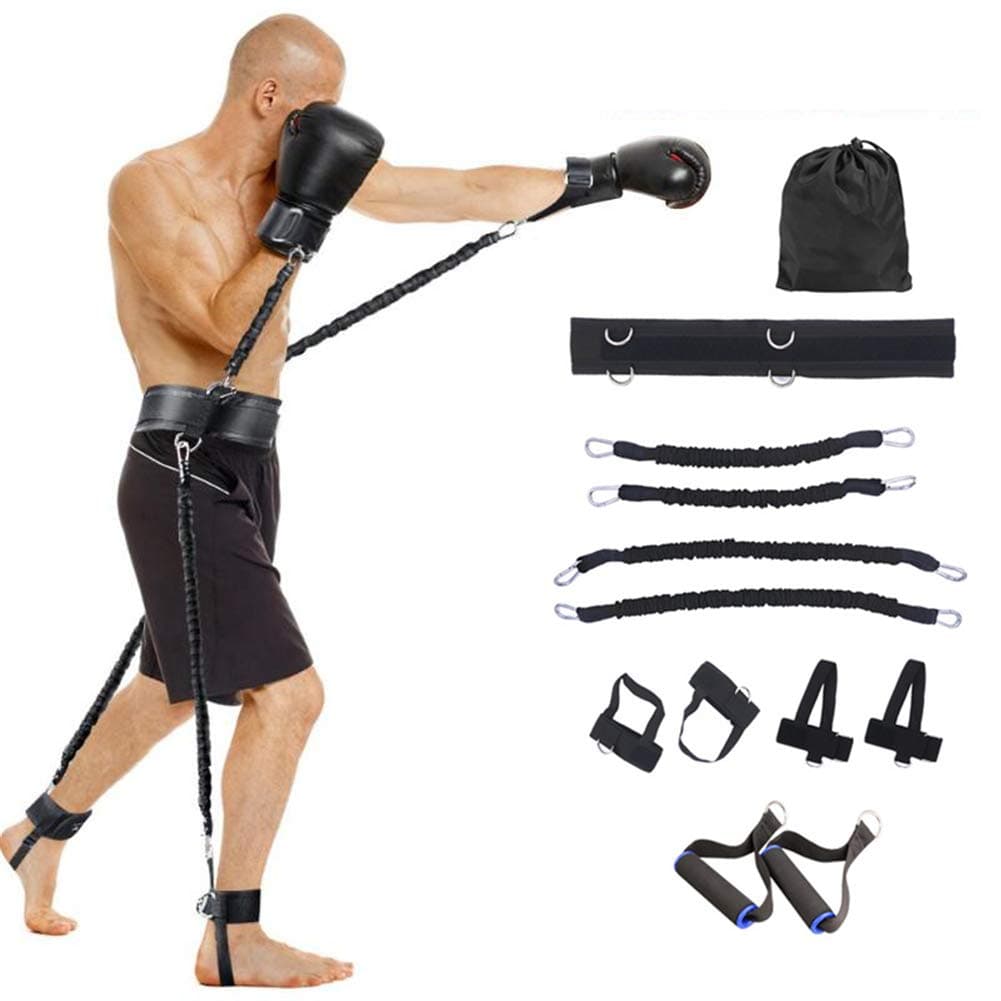 GYFHMY 100 Lbs Full Body Speed and Agility Resistance Bands Trainer - Leg Strength Training Set Explosive Power, for Vertical Jump Squat Boxing, with Carry Bag