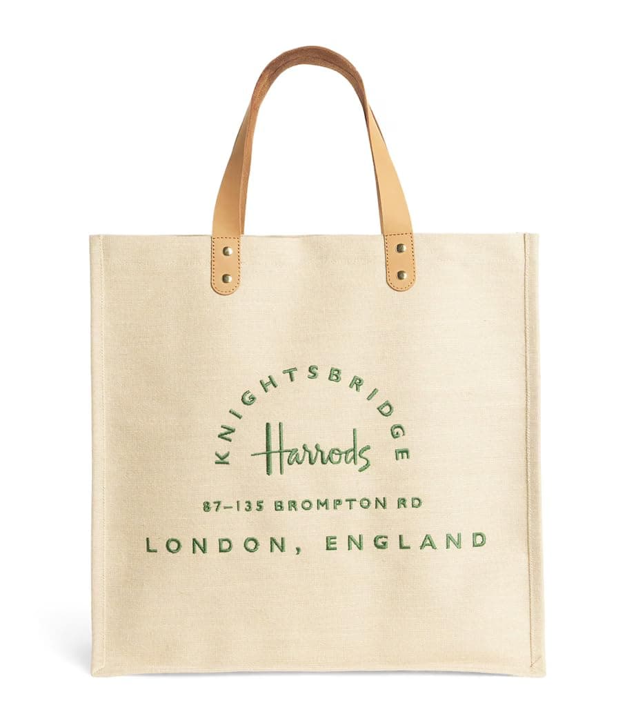 Harrods Embroidered Jute Shopper Bag, One Size