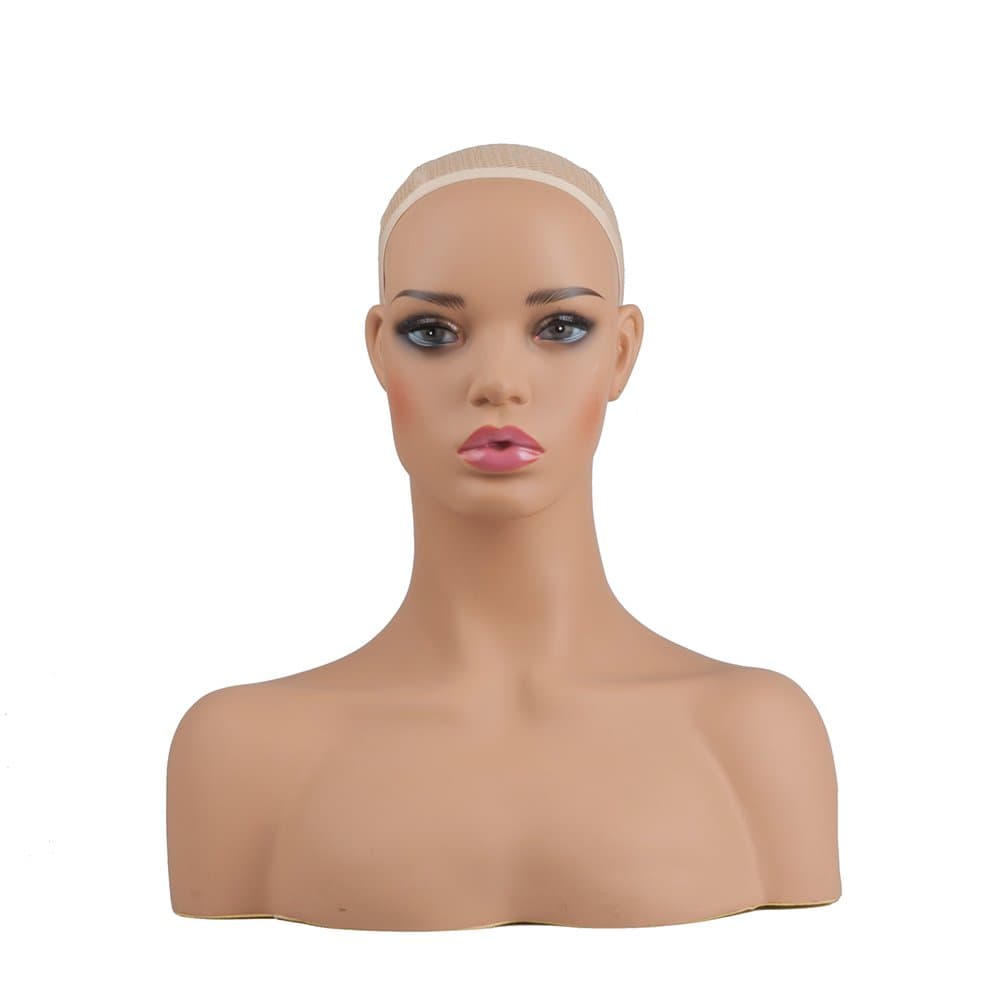 L7 Mannequin Life Size PVC Mannequin Manikin Head Realistic Wig Head Display for Wigs Sunglasses Necklace Earrings