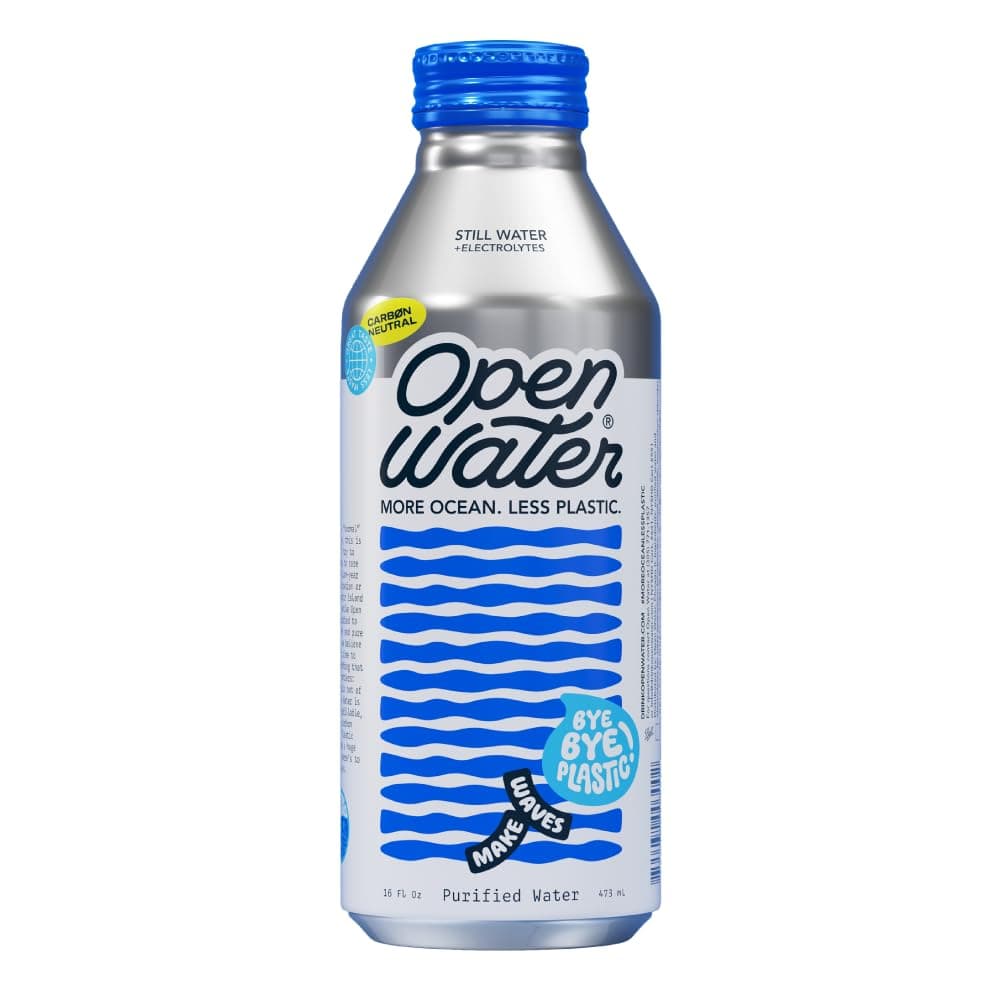 - Open Water Still 16oz bottles (2 cases, 24 bottles) - Sustainable Aluminum Bottled Still Water With Electrolytes - 7.0 pH Balanced BPA-Free Ultra-Purified Water