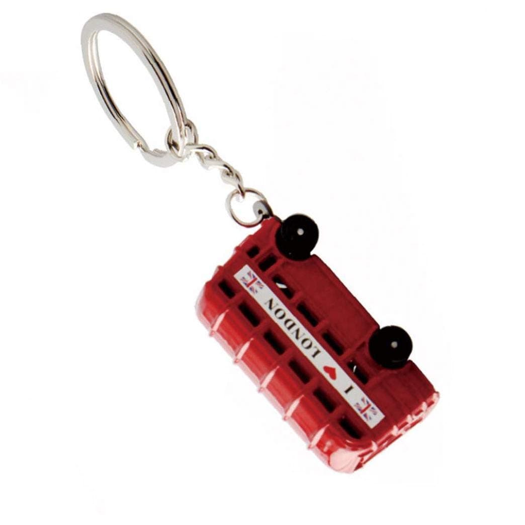 AisowayRed Bus 3D Phone Keychain Metal Key Ring London Souvenir Gift Molded