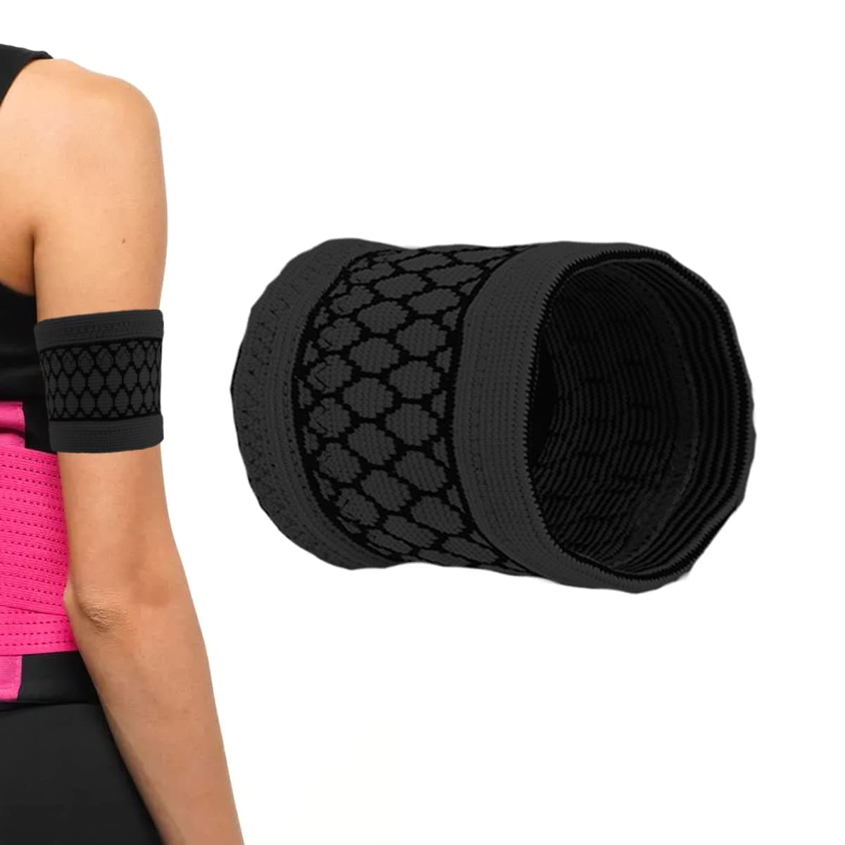 Diabetic Sensor Arm Band, Insulin Pod Monitoring Systems Protective Cover, Compatible with The Freestyle Libre, Dexcom for Sports & Daily Use (Large, Dark)