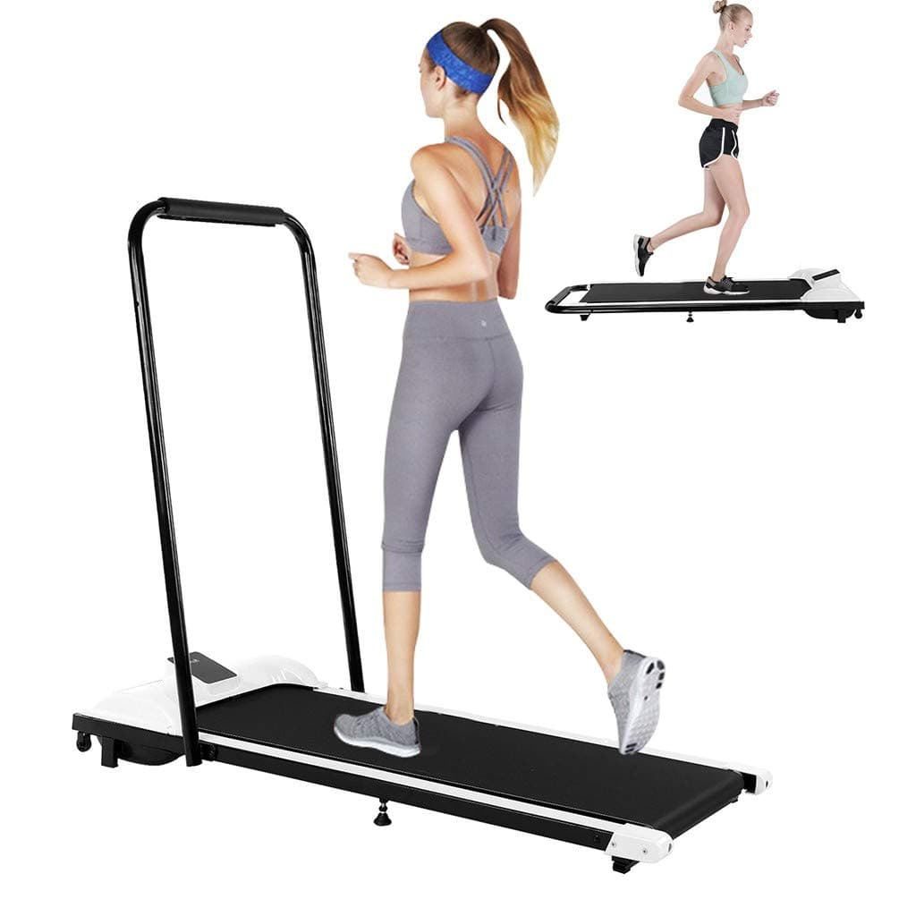 Under Desk Folding Treadmills for Home 300 lb Weight Capacity - Foldable Treadmill LED Display Screen 0.5-4 MPH Speed P01-P12 Program Wireless Control