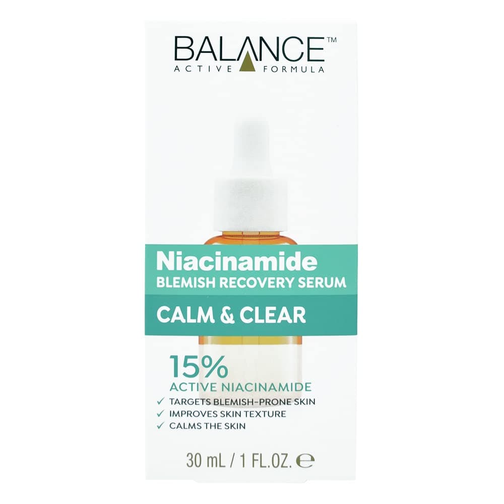 Balance Active Formula Niacinamide Blemish Recovery Serum - 15% Niacinamide for Clear Skin, Blemish Reduction, Lightweight & Non-Sticky, Refines Texture - 30ml