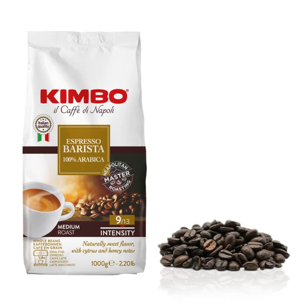 Espresso Barista Coffee Beans 1kg | Whole Italian Coffee Beans, Medium Dark Roast | Arabica Blend | Roasted in Naples, Italy