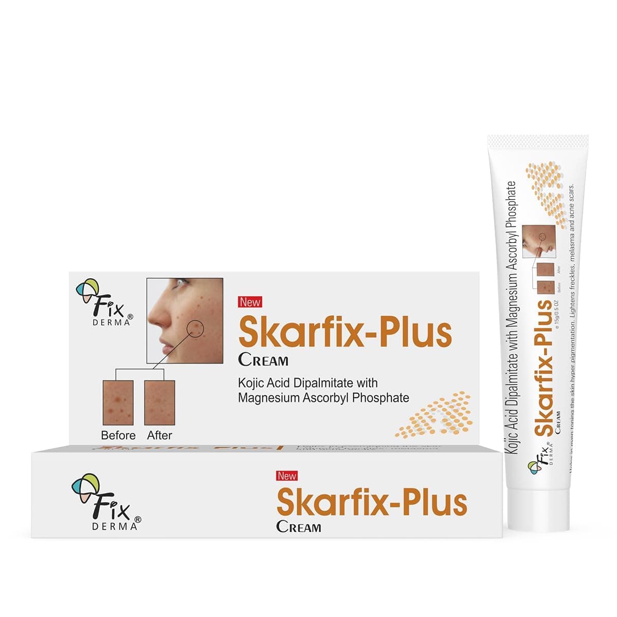 Fixderma 2% Kojic Acid + 1% Arbutin Skarfix-Plus Scar Removal Cream | Hyperpigmentation Removal Cream and Acne Scars Removal Cream | Helps to Reduce Melasma- 15 g