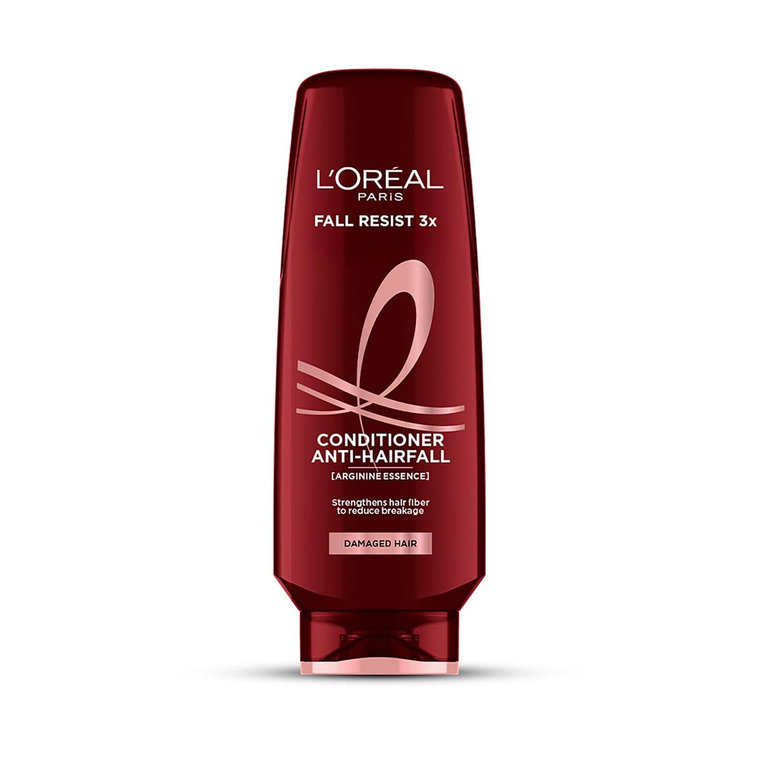 L'Oréal Paris Anti-Hair Fall Conditioner, Reinforcing & Nourishing for Hair Growth, For Thinning & Hair Loss, With Arginine Essence and Salicylic Acid, Fall Resist 3X, 180/192.5 ML (Weight May Vary)