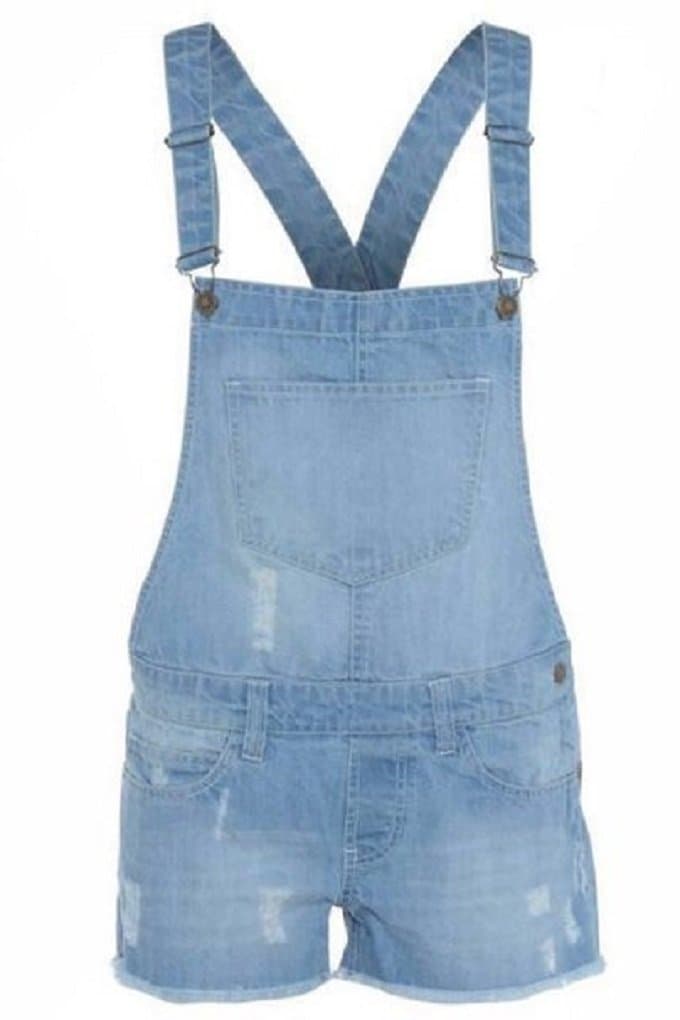 Moda Ladies Celeb Denim Dungarees Shorts Hot Pants Suit play