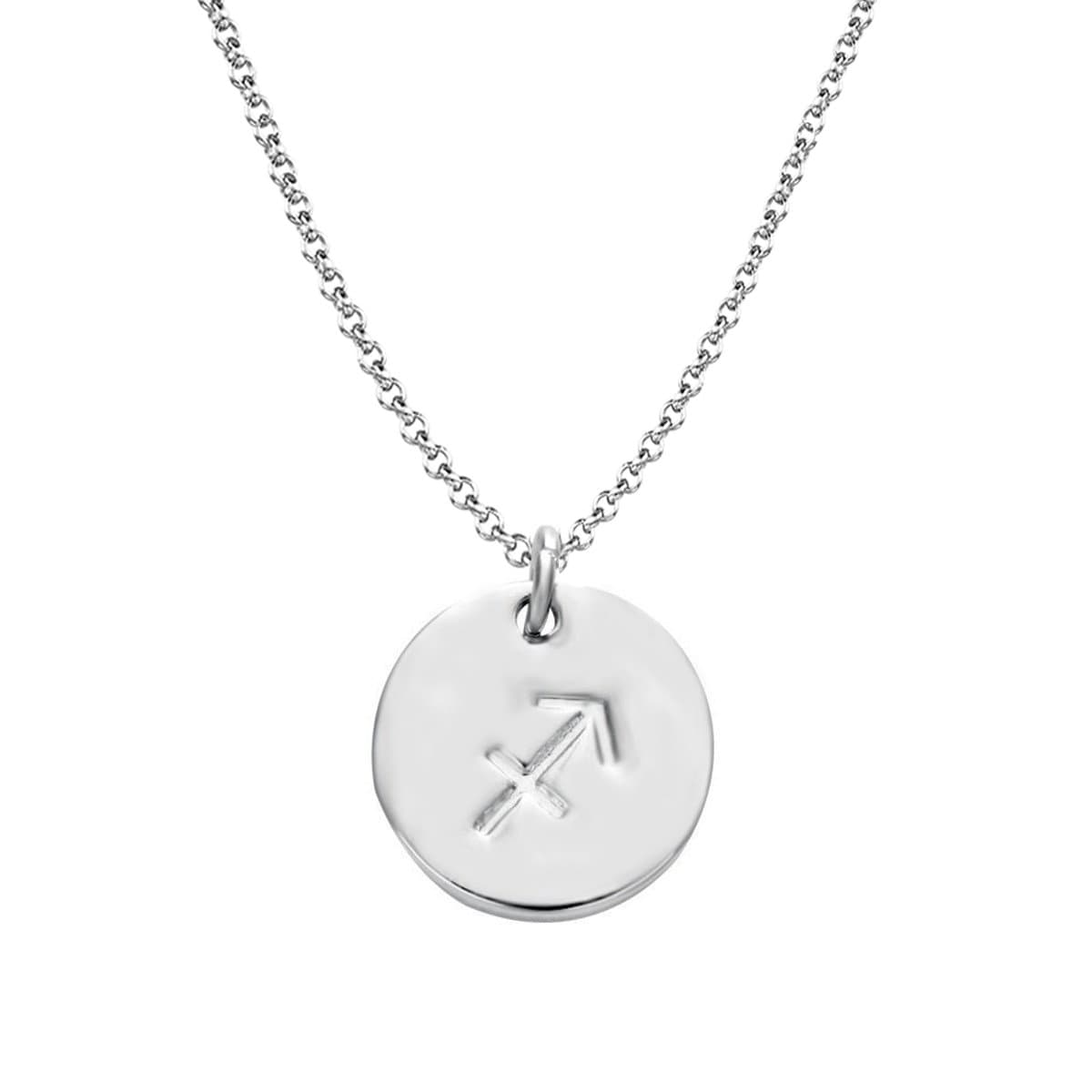 Getlace925 Sterling Silver Zodiac Necklace Disc Charm Necklace Gift for Your Wife Girlfriend or Family Member