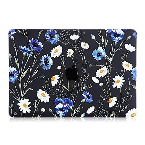 iDonzon Case for MacBook Pro 16 inch (A2141, 2020 2019 Release), 3D Effect Matte Black See Through Hard Cover Compatible Mac Pro 16 inch with Touch Bar and Touch ID - Floral Pattern