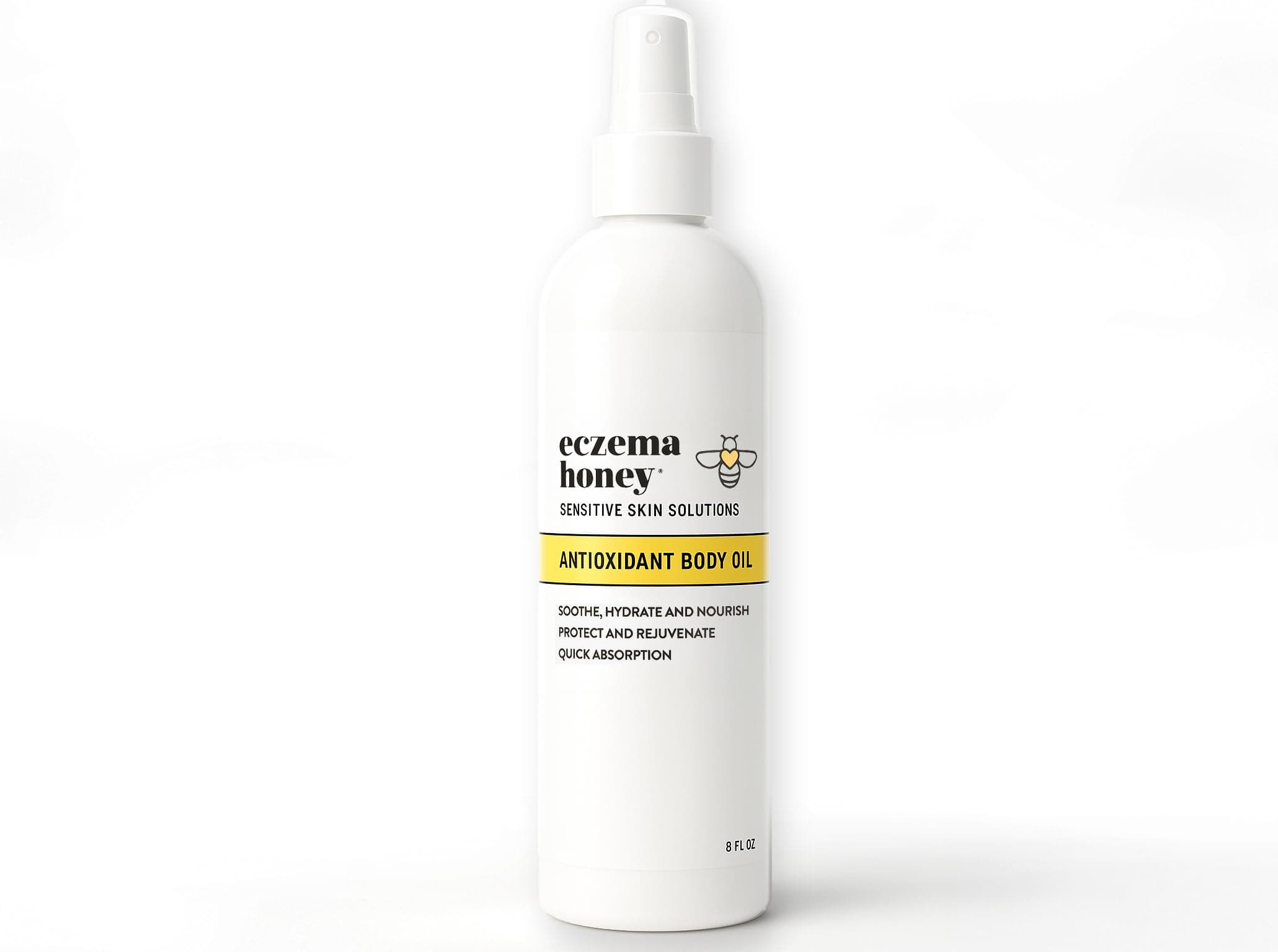 Antioxidant Body Oil - After Shower All Over Body Oil Spray for Skin - Eczema-Prone & Sensitive Moisturizing Skin Oil - Unscented Body Oils for Women, Men & Kids (8 Fl Oz)