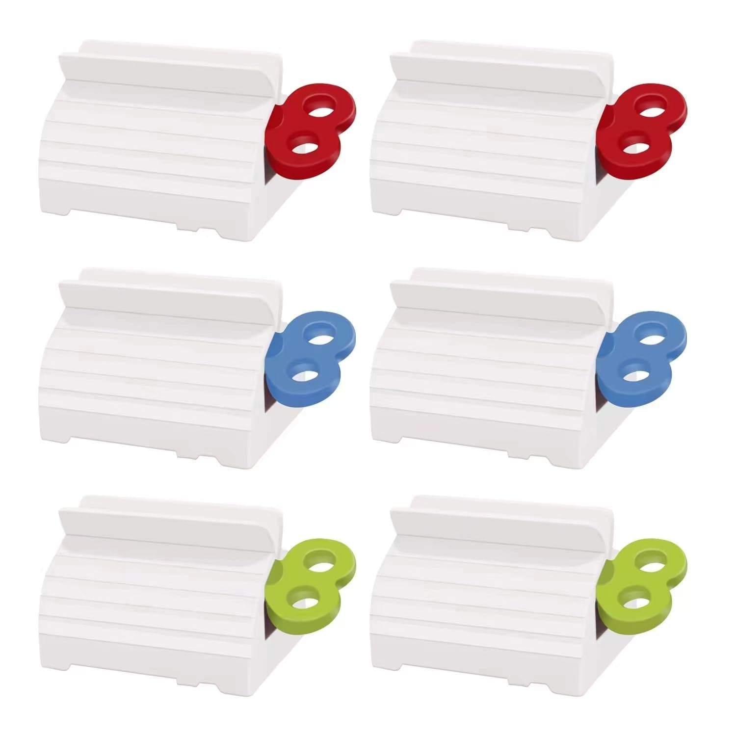 6 Pack Toothpaste Squeezer, Toothpaste Squeezer Rollers，Toothpaste Tube Squeezers Clip Holder Stand Winder