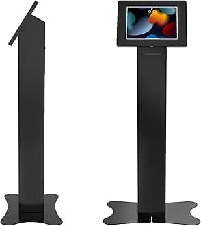 CTA Digital Locking Kiosk & Enclosure – Premium Locking Floor Stand Kiosk with Universal Security Enclosure, Storage, and Cable Management for Retail POS, Ordering Screens, and More (PAD-PARAFPE)