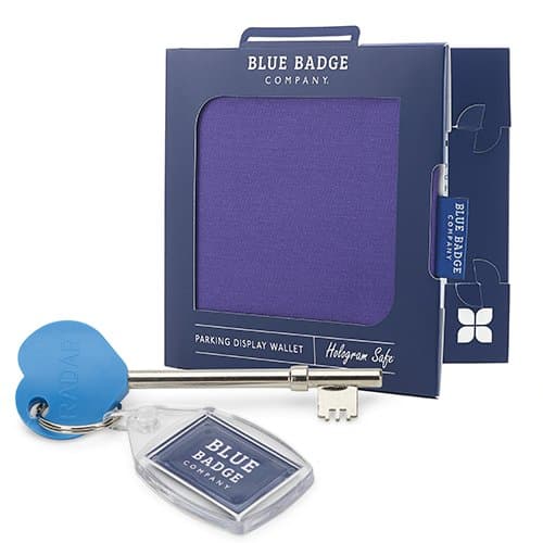 Blue Badge Co Purple Hologram-Safe Wallet with Radar Key, Disabled Parking Permit Cover Holder Includes Timer Clock, Disabled Badge Holder for Car