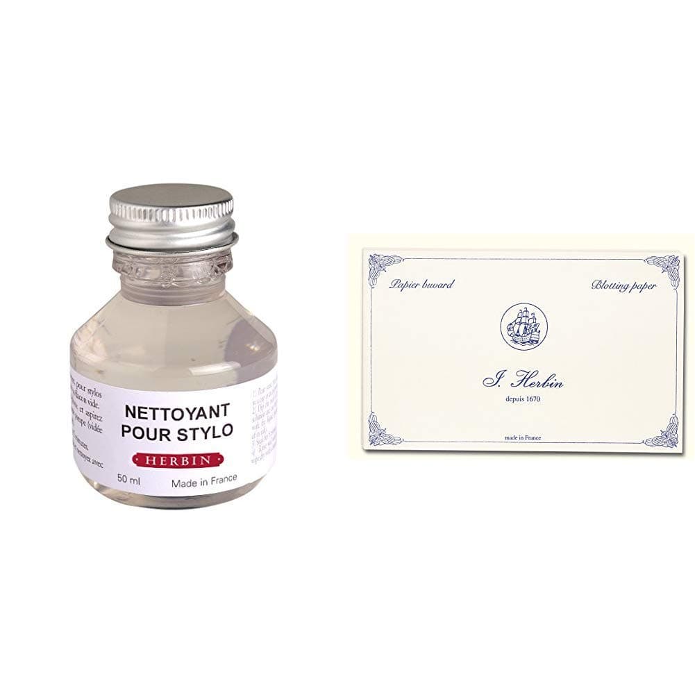 50 ml Cleaning Solution for Fountain Pen &12 x 16 cm Blotting Paper, 10 Sheets