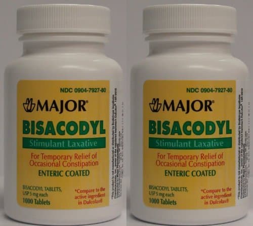 Major Bisacodyl 5MG Generic for Dulcolax Laxative Coated Tablets 1000 ct