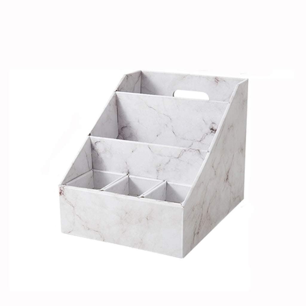 Home Office Folder Holder Organizer Rack, Marble Pattern Desktop Storage Box, Environmentally Friendly Kraft Paper Material File Storage Boxes Collapsible Storage Organizer Boxes Cube Wooden Storage C