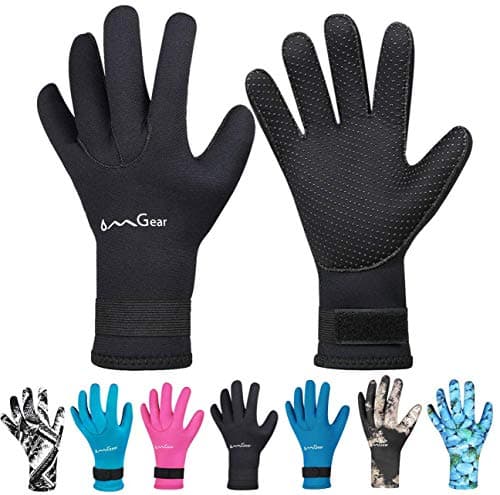 OMGear Neoprene Gloves Diving Wetsuit Gloves 3mm Flexible Thermal with Adjustable Waist Strap for Snorkeling Scuba…