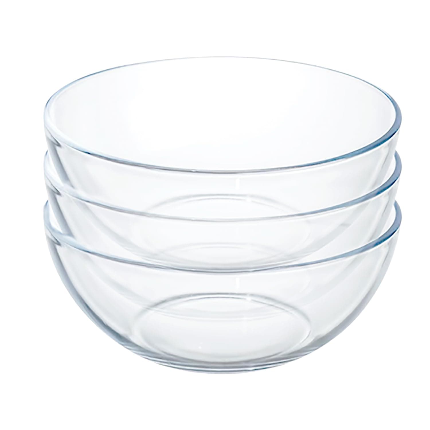 FOYO 5 Inch Glass Mixing Bowls Set - Round, Small Glass Salad Bowls for Kitchen, Set of 3