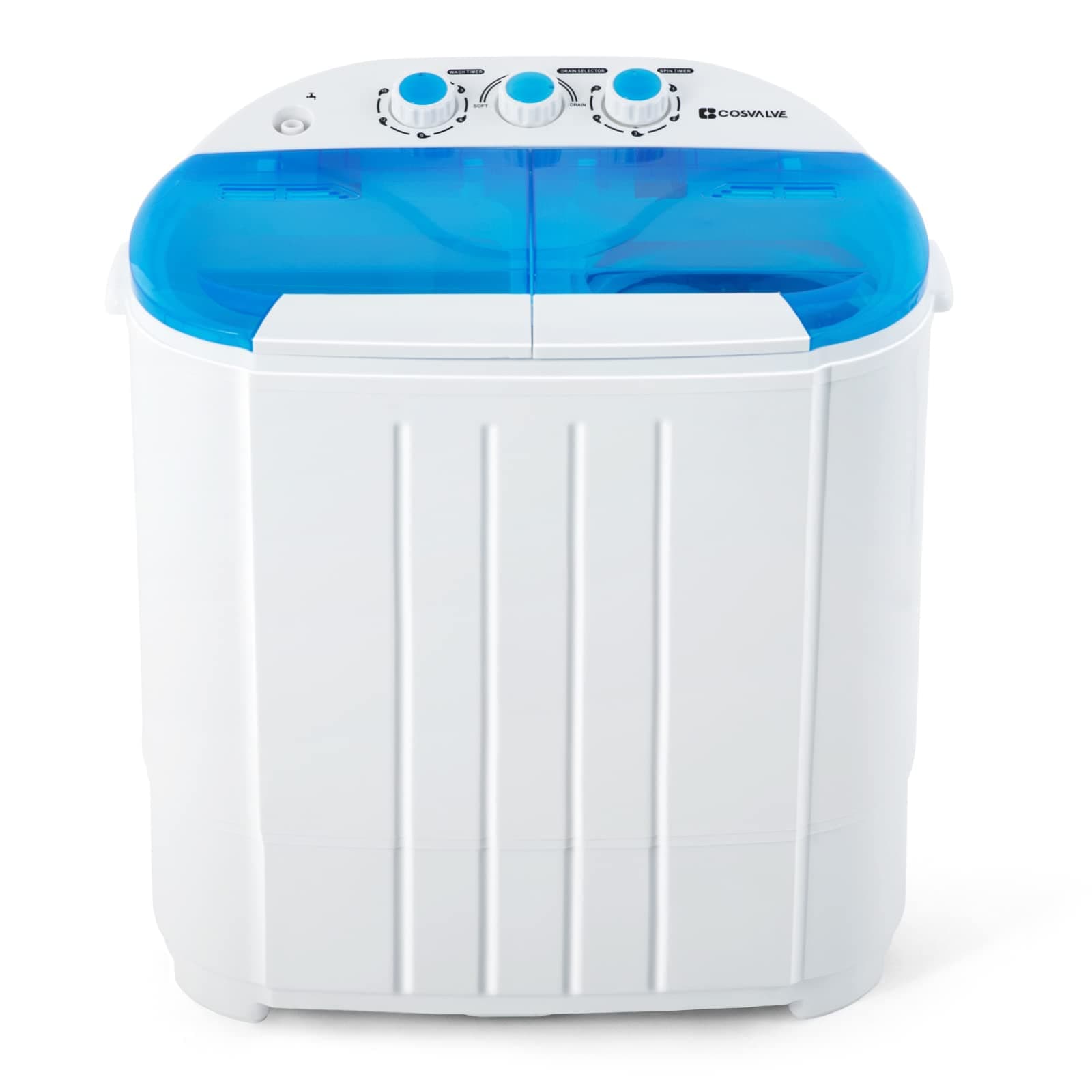 Portable Twin Tub Washing Machine 5 KG Total Capacity Washer And Spin Dryer Combo Compact For Camping Dorms Apartments College Rooms 3 KG Washer 2 KG Drying Blue&White[Energy Class A+]