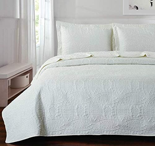 Orient Home Collection De Moocci Pinsonic Coverlet Sets-Chinese Coin Design-Classic Pinsonic Stitching Front and Back