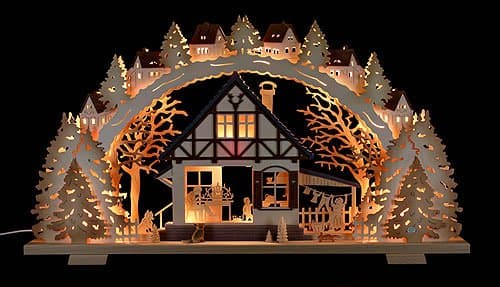 Candle Arch - 'Forest Hut' - 72x41x6,5 cm / 28.3x16.1x2.3 inch