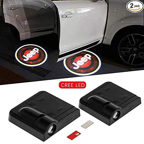 2 Pcs Wireless Car Projection Cree LED Projector, Car Door Welcome lights, Led Car lights, Logo Lights, Shadow led Lights for Jeep