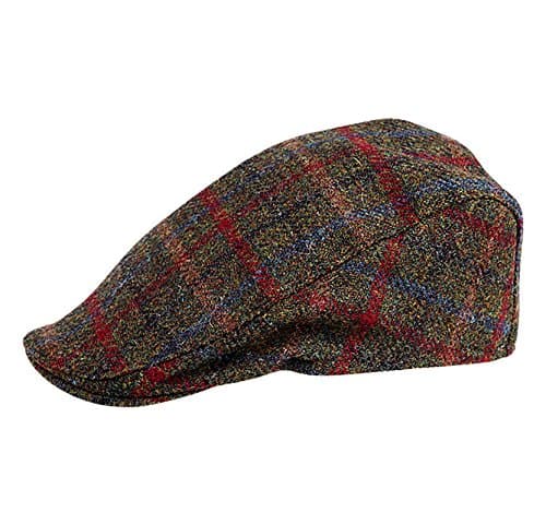 Authentic Harris Tweed, Made in Scotland. The Arbroath 'Brad Pitt' Style Flat Cap, Made by Hanna Hats Green
